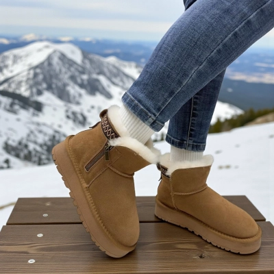 Угги женские на зиму натуральная замша коричневые 11144 Угги женские на зиму натуральная замша коричневые 11144