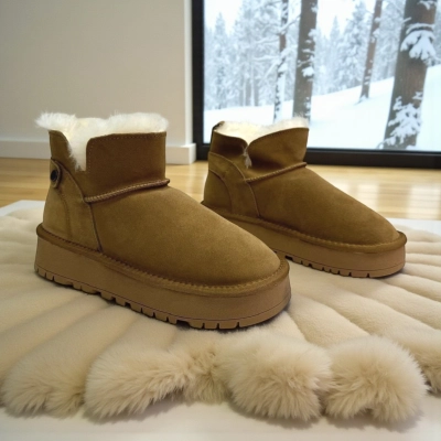 Угги женские на зиму натуральная замша коричневые 11146 Угги женские на зиму натуральная замша коричневые 11146