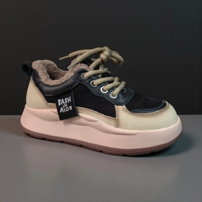 Ботинки женские зимние натуральная кожа и замша черные с бежевым 11158 Ботинки женские зимние натуральная кожа и замша черные с бежевым 11158