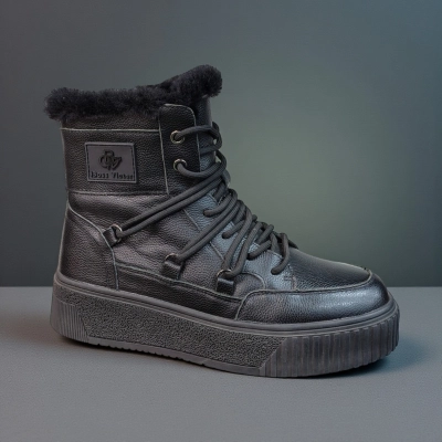 Ботинки женские зимние натуральная кожа черные 11163 Ботинки женские зимние натуральная кожа черные 11163