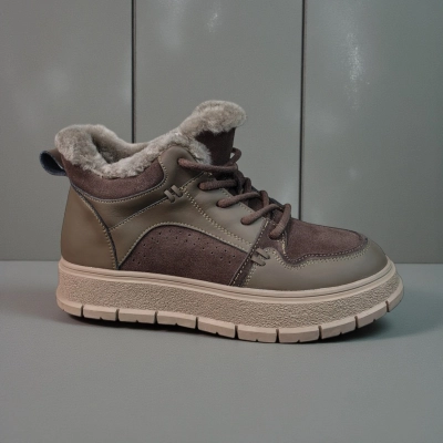 Ботинки женские зимние натуральная замша с кожей шоколадные 11180 Ботинки женские зимние натуральная замша с кожей шоколадные 11180