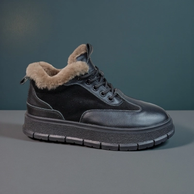 Ботинки женские зимние натуральная замша с кожей черные 11182 Ботинки женские зимние натуральная замша с кожей черные 11182