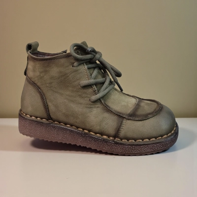 Ботинки женские зимние натуральная кожа хаки 11187 Ботинки женские зимние натуральная кожа хаки 11187