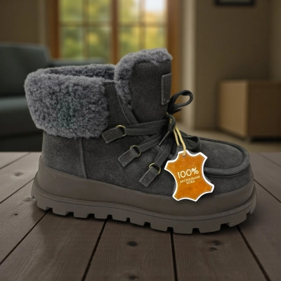 Ботинки женские зимние натуральная замша серые M9204-2 Ботинки женские зимние натуральная замша серые M9204-2