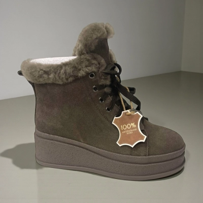 Ботинки женские зимние натуральная замша хаки M8031-3 Ботинки женские зимние натуральная замша хаки M8031-3