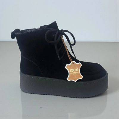 Ботинки женские зимние натуральная замша черные M8341-1 Ботинки женские зимние натуральная замша черные M8341-1