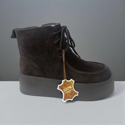 Ботинки женские зимние натуральная замша шоколадные M8341-4 Ботинки женские зимние натуральная замша шоколадные M8341-4
