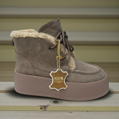 Ботинки женские зимние натуральная замша капучино M8342-2 Ботинки женские зимние натуральная замша капучино M8342-2