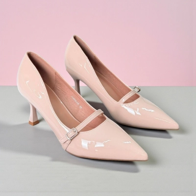 Туфли женские на каблуке искусственная лак кожа бежевые 11247 Туфли женские на каблуке искусственная лак кожа бежевые 11247