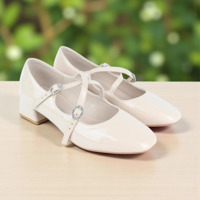 Туфли женские на каблуке искусственная лак кожа бежевые MJ920-3B Туфли женские на каблуке искусственная лак кожа бежевые MJ920-3B