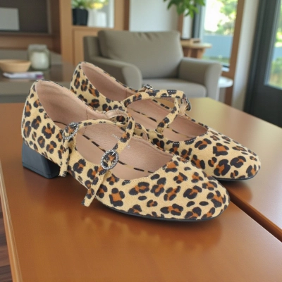 Туфли женские на каблуке искусственная замша леопардовые MJ920-20 Туфли женские на каблуке искусственная замша леопардовые MJ920-20