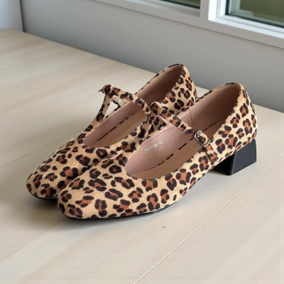 Туфли женские на каблуке искусственная замша леопардовые 11275 Туфли женские на каблуке искусственная замша леопардовые 11275