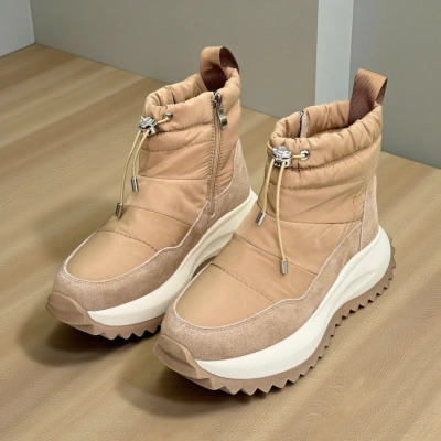 Дутики женские на зиму натуральная замша с текстилем мокко X1051-17 Дутики женские на зиму натуральная замша с текстилем мокко X1051-17