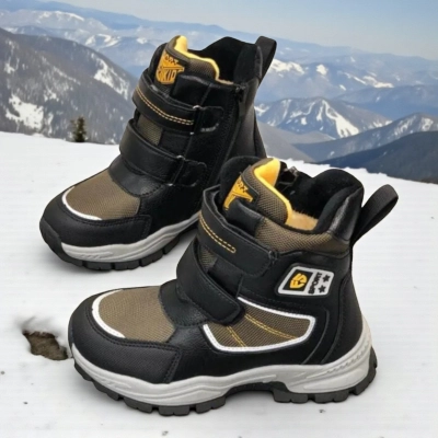 Ботинки детские на зиму искусственная кожа коричневые A6671-9 Ботинки детские на зиму искусственная кожа коричневые A6671-9