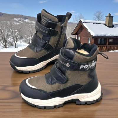 Ботинки детские на зиму искусственная кожа коричневые A6672-9 Ботинки детские на зиму искусственная кожа коричневые A6672-9