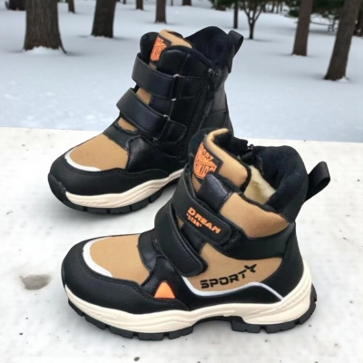 Ботинки детские на зиму искусственная кожа мокко A6675-8 Ботинки детские на зиму искусственная кожа мокко A6675-8