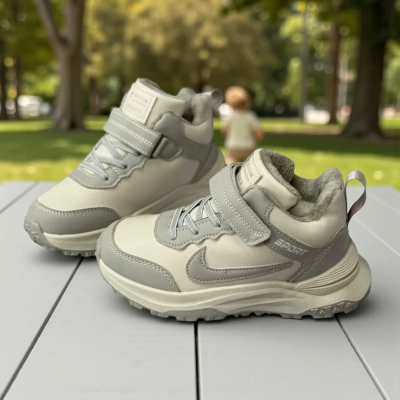 Кроссовки детские на зиму искусственная кожа бежевые A8865-11 Кроссовки детские на зиму искусственная кожа бежевые A8865-11