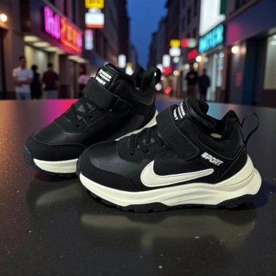 Кроссовки детские на зиму искусственная кожа черные A8865-1 Кроссовки детские на зиму искусственная кожа черные A8865-1