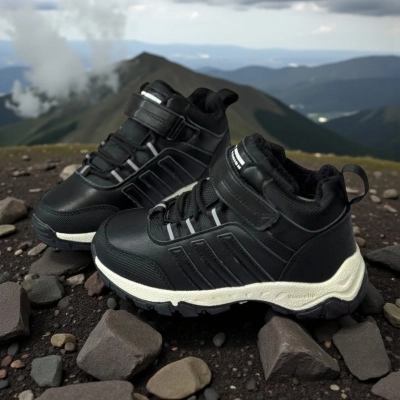 Кроссовки детские на зиму искусственная кожа черные A8863-1 Кроссовки детские на зиму искусственная кожа черные A8863-1