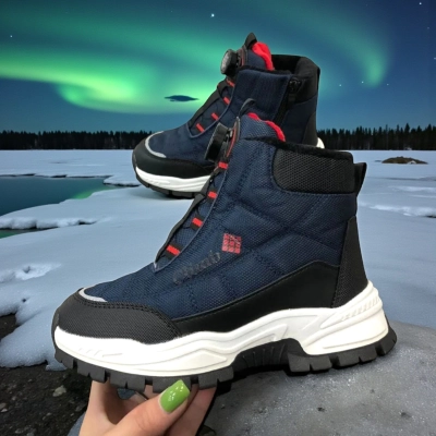 Ботинки детские на зиму искусственная кожа синие A7716-5 Ботинки детские на зиму искусственная кожа синие A7716-5