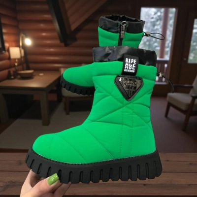 Дутики детские на зиму текстильные зеленые A5017-6 Дутики детские на зиму текстильные зеленые A5017-6