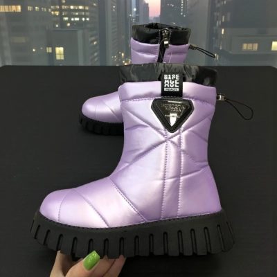 Дутики детские на зиму текстильные сиреневые A5017-17 Дутики детские на зиму текстильные сиреневые A5017-17