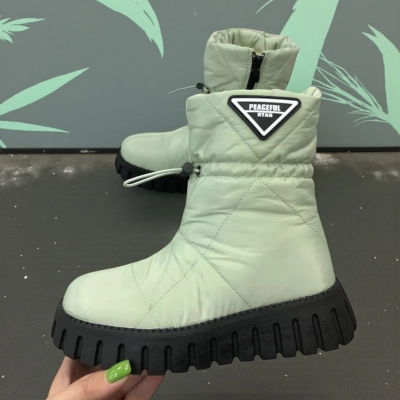 Дутики детские на зиму текстильные фисташковые A5016-16 Дутики детские на зиму текстильные фисташковые A5016-16