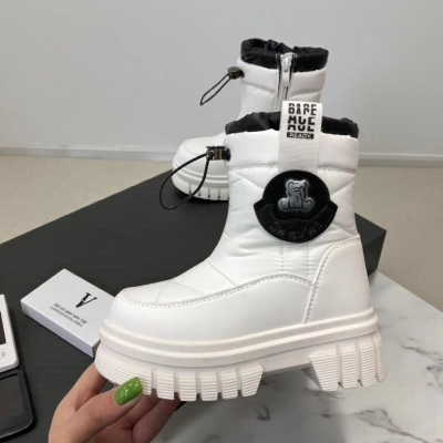 Дутики детские на зиму искусственная кожа с текстилем белые B5012-18 Дутики детские на зиму искусственная кожа с текстилем белые B5012-18