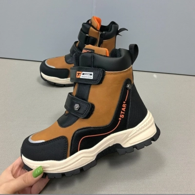 Ботинки детские на зиму искусственная кожа коричневые A6658-6 Ботинки детские на зиму искусственная кожа коричневые A6658-6