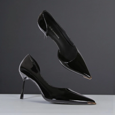 Туфли женские на каблуке GUOQISONG G&S искусственная лак кожа черные JH8-1 Туфли женские на каблуке GUOQISONG G&S искусственная лак кожа черные JH8-1