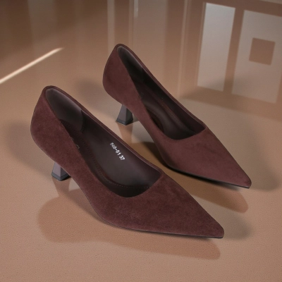 Туфли женские лодочки GUOQISONG G&S искусственная замша шоколадные 566-61 Туфли женские лодочки GUOQISONG G&S искусственная замша шоколадные 566-61