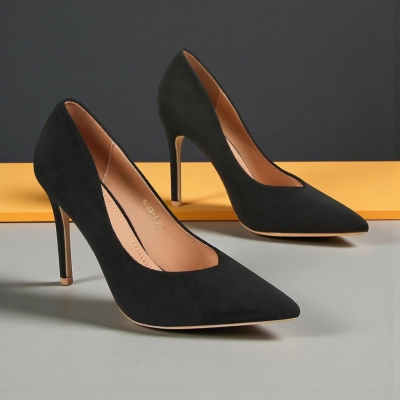 Туфли женские лодочки GUOQISONG G&S искусственная замша черные QS23-1 Туфли женские лодочки GUOQISONG G&S искусственная замша черные QS23-1