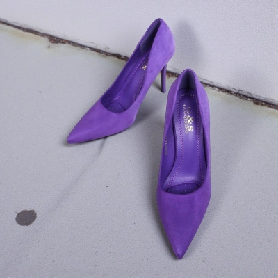 Туфли женские лодочки GUOQISONG G&S искусственная замша фиолетовые 11615 Туфли женские лодочки GUOQISONG G&S искусственная замша фиолетовые 11615