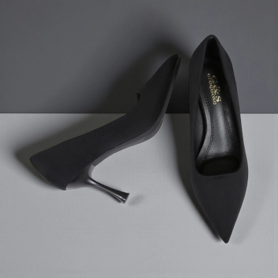 Туфли женские лодочки GUOQISONG G&S атлас черные QS7-9 Туфли женские лодочки GUOQISONG G&S атлас черные QS7-9