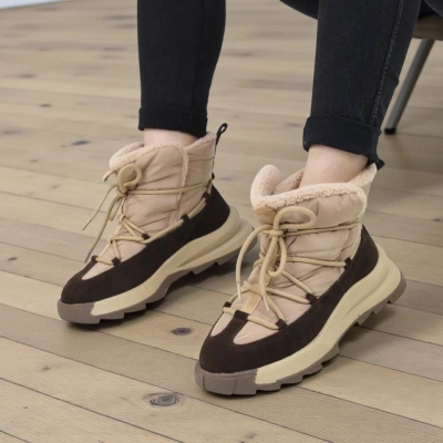 Ботинки женские зимние SAIVVILA натуральная кожа и текстиль бежевые A1025-8 Ботинки женские зимние SAIVVILA натуральная кожа и текстиль бежевые A1025-8