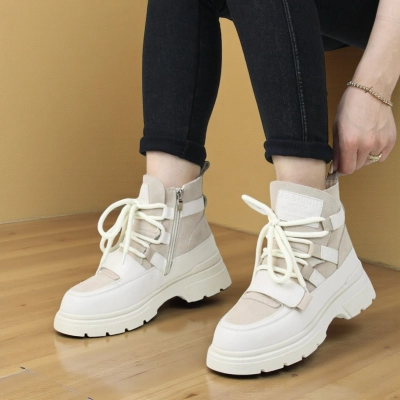 Ботинки женские зимние SAIVVILA натуральная кожа и замша молочные A1031-3 Ботинки женские зимние SAIVVILA натуральная кожа и замша молочные A1031-3