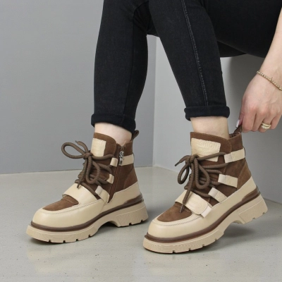 Ботинки женские зимние SAIVVILA натуральная кожа и замша коричневые A1031-17 Ботинки женские зимние SAIVVILA натуральная кожа и замша коричневые A1031-17