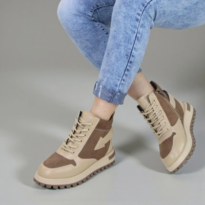 Ботинки женские зимние SAIVVILA натуральная кожа и замша коричневые A1033-7 Ботинки женские зимние SAIVVILA натуральная кожа и замша коричневые A1033-7