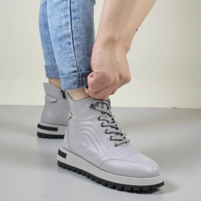 Ботинки женские зимние SAIVVILA натуральная кожа серые A1024-6 Ботинки женские зимние SAIVVILA натуральная кожа серые A1024-6