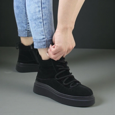 Ботинки женские зимние SAIVVILA натуральная замша черные A1028-1 Ботинки женские зимние SAIVVILA натуральная замша черные A1028-1