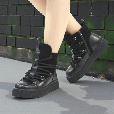 Ботинки женские зимние SAIVVILA натуральная кожа замша черные A1034-1 Ботинки женские зимние SAIVVILA натуральная кожа замша черные A1034-1