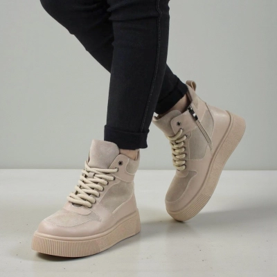 Ботинки женские зимние SAIVVILA натуральная кожа и замша бежевые A1021-17 Ботинки женские зимние SAIVVILA натуральная кожа и замша бежевые A1021-17