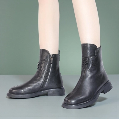 Полусапоги женски зимние натуральная кожа черные W238-1 Полусапоги женски зимние натуральная кожа черные W238-1