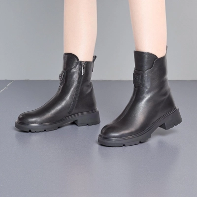 Полусапоги женски зимние натуральная кожа черные W282-1 Полусапоги женски зимние натуральная кожа черные W282-1