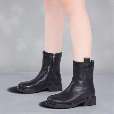 Полусапоги женски зимние натуральная кожа черные W287-1 Полусапоги женски зимние натуральная кожа черные W287-1