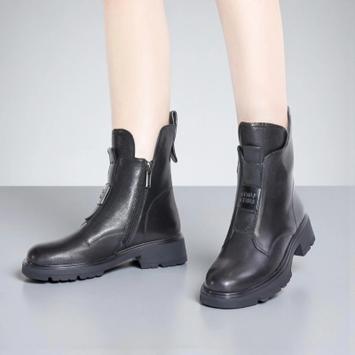 Полусапоги женски зимние натуральная кожа черные W243-1 Полусапоги женски зимние натуральная кожа черные W243-1