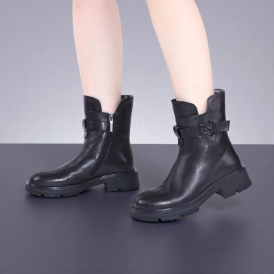 Полусапоги женски зимние натуральная кожа черные W280-2 Полусапоги женски зимние натуральная кожа черные W280-2