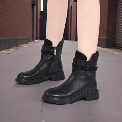 Полусапоги женски зимние натуральная кожа черные W280-1 Полусапоги женски зимние натуральная кожа черные W280-1