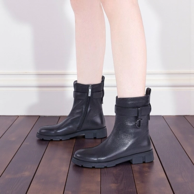 Полусапоги женски зимние натуральная кожа черные DW299-1 Полусапоги женски зимние натуральная кожа черные DW299-1