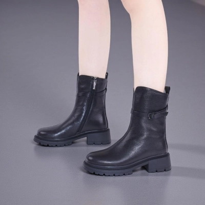 Полусапоги женски зимние натуральная кожа черные W289-1 Полусапоги женски зимние натуральная кожа черные W289-1